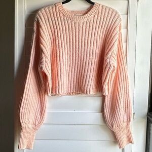 Altar'd State Blush Ribbed Crew Neck Sweater